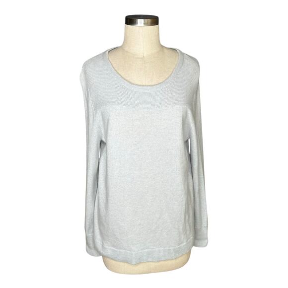 NORDSTROM Light Blue Cashmere Knit Pullover Sweater Women's Size Large - Picture 1 of 6
